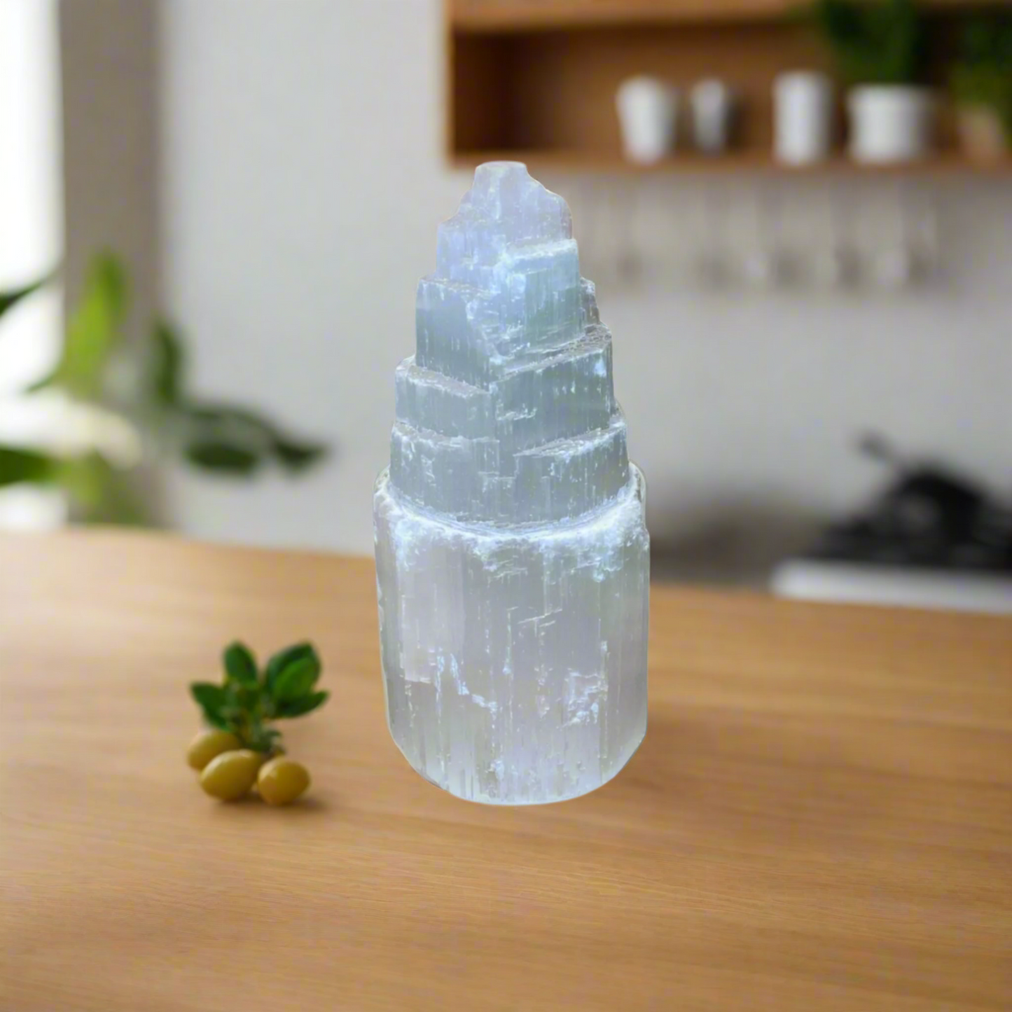 Selenite Crystal Tower – Purifying Energy for Healing, Meditation & Home Décor 10cm