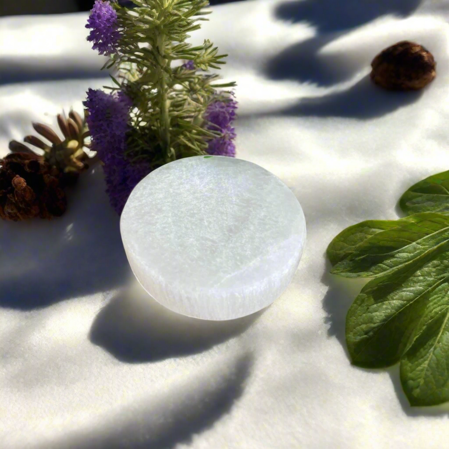 6cm Selenite Charging Plate | Crystal Energy Cleansing & Chakra Alignment