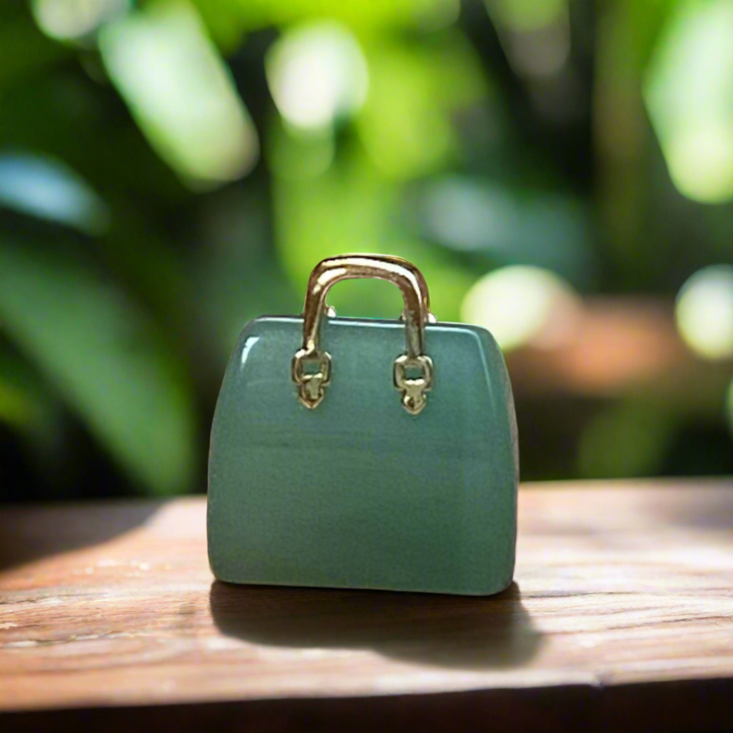 Aventurine Handcarved Mini Crystal Handbag