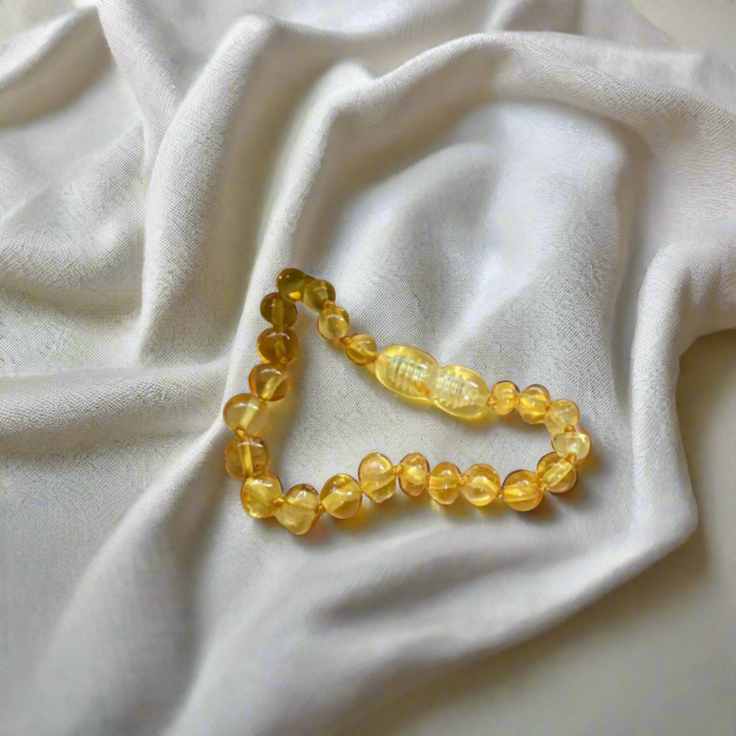 Baltic Amber Baby Bracelet/Anklet – Natural Teething Relief & Comfort - Yellow