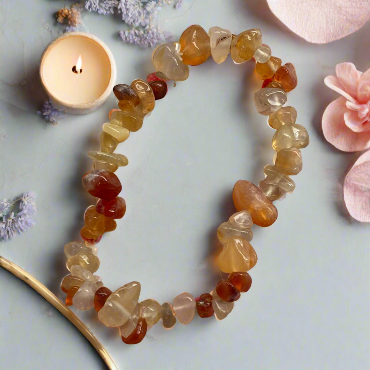 Carnelian Crystal Chip Bracelets