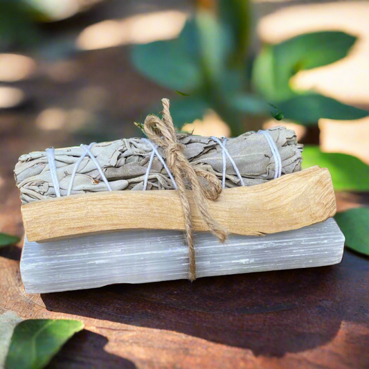 Sage Smudge Stick, Palo Santo and Selenite