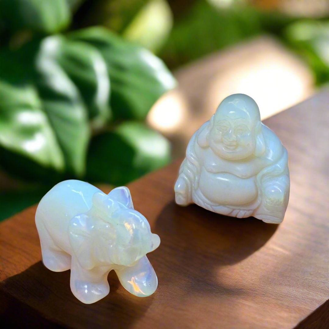 Opalite Elephant and Buddha