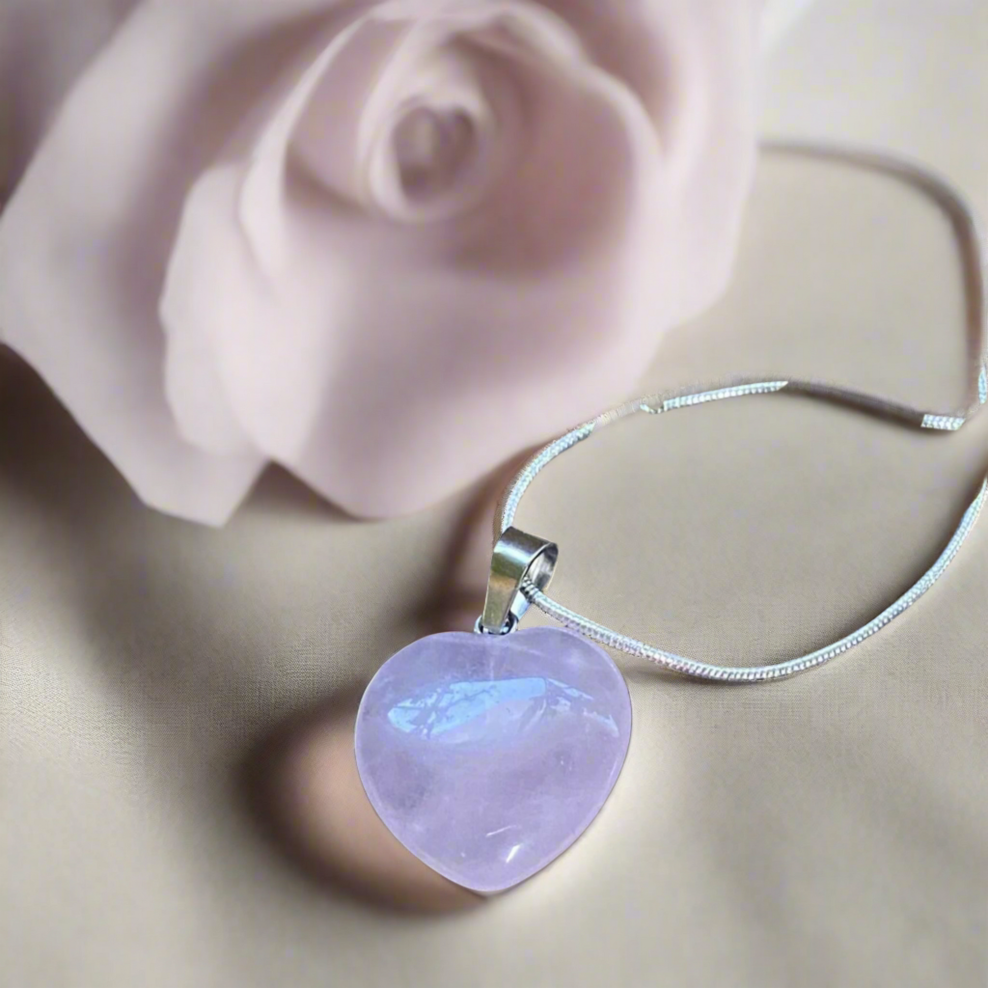 Rose Quartz Heart Pendant