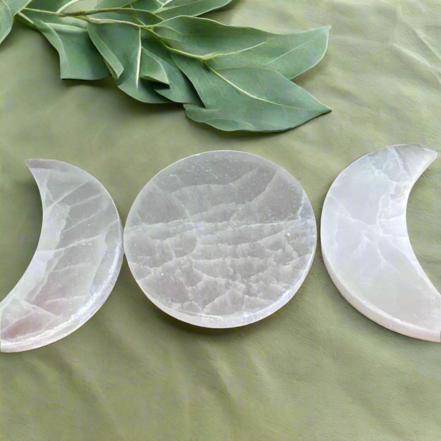 Selenite Charging Plates - Moons and Plate