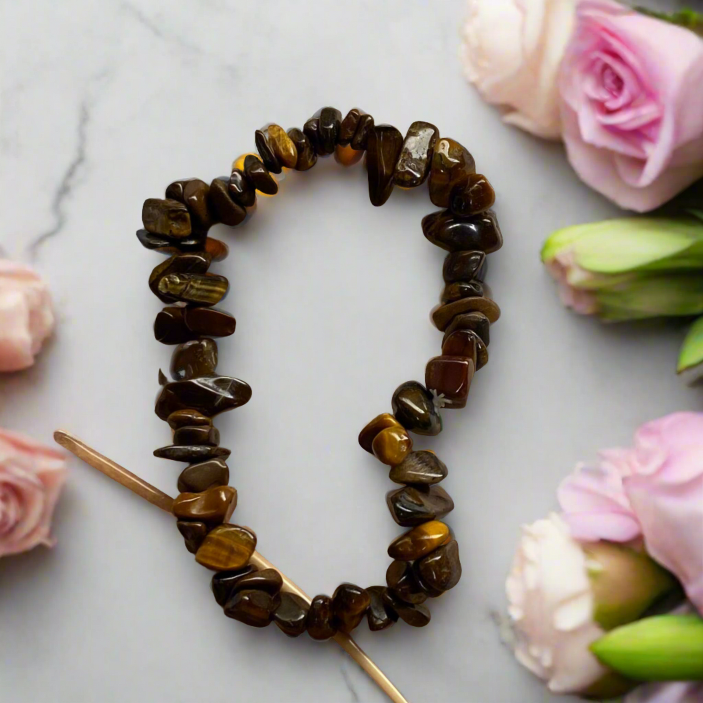 Tiger's Eye Crystal Chip Bracelets