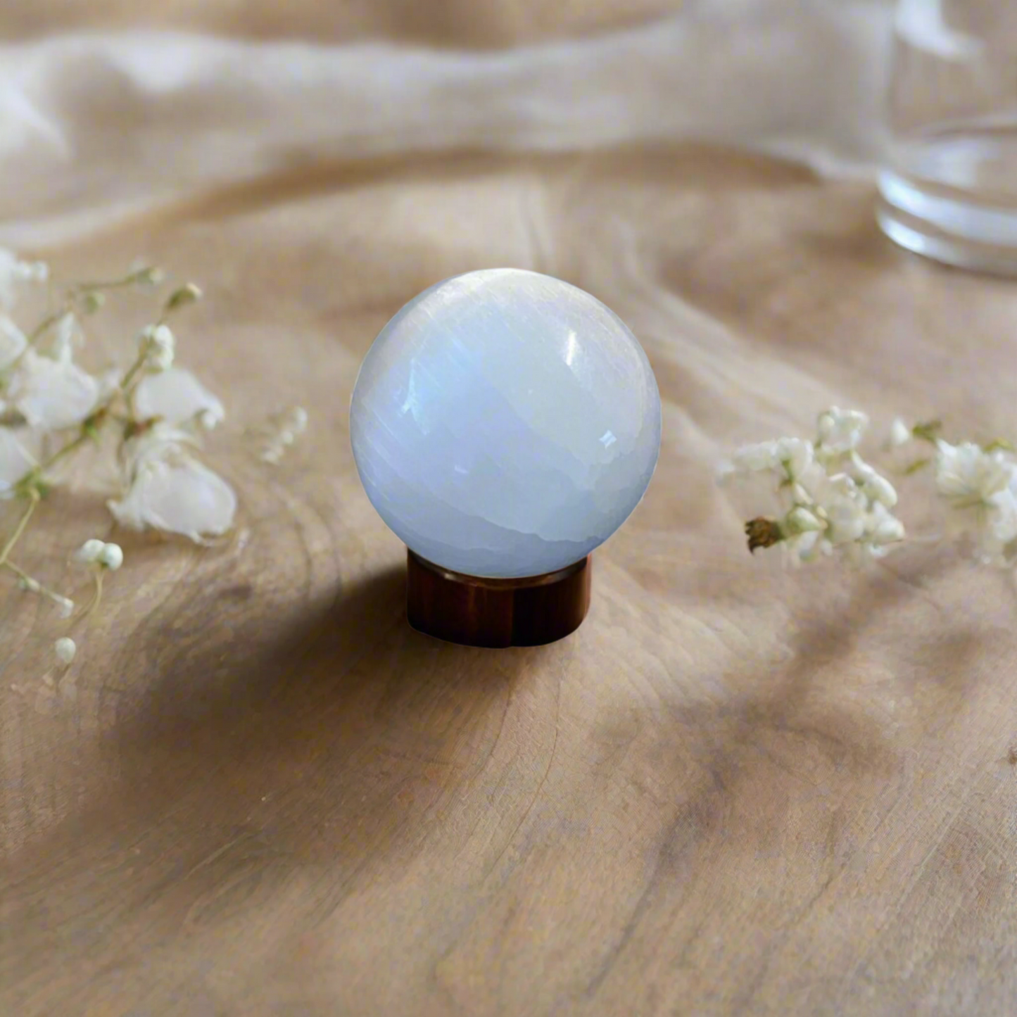 White Selenite Sphere