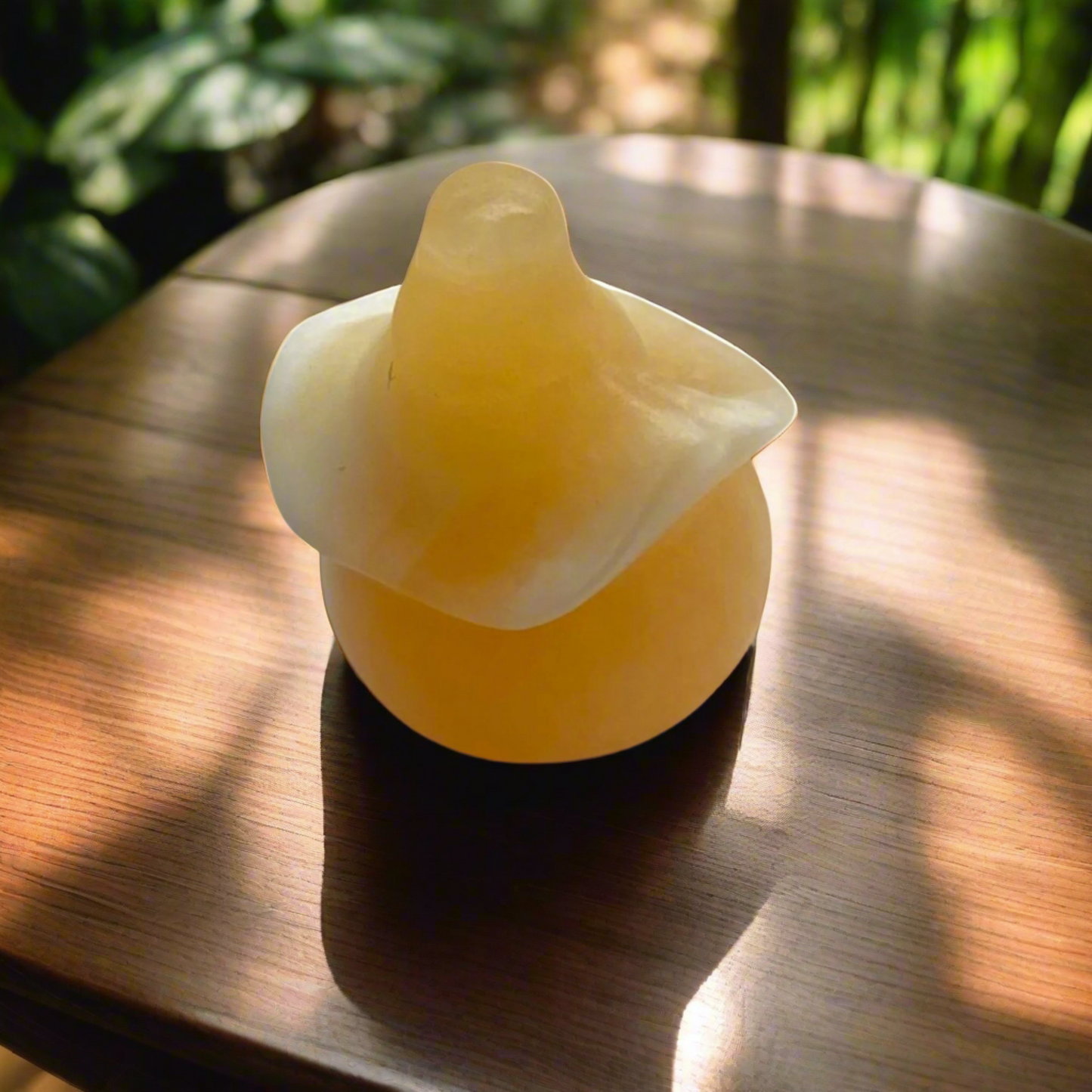 Yellow Crystal Carved Witches Hat