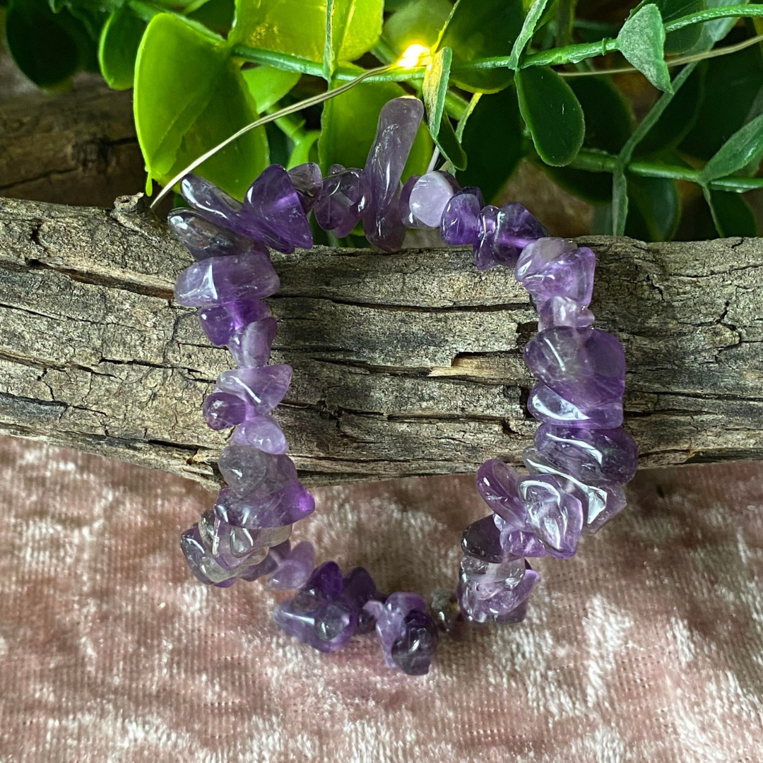 Amethyst Crystal Chip Bracelet